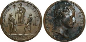O5418 Rare Medaille Napoleon I sacre An XIII 1804 Jeuffroy Baron Desnoyers SUP