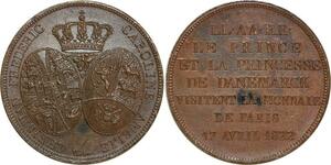 O5428 TOP POP 2 Francs Essai Louis XVIII Visite Prince Danemark 1822 PCGS SP63