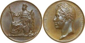 O5429 Rare Médal Charles X 1824-1830 Coronation Gayrard 1825 Desnoyers SPL