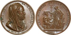 O5431 Rare Medaille Petit Prix Mathematiques Belles Lettres Baron Desnoyers SPL