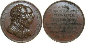 O5433 Medaille Henri IV et Louis XVIII Gayrard Baron Desnoyers SPL ->Make offer