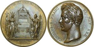 O5450 Rare Medaille Charles X victimes Quiberon 1795 1825 Baron Desnoyers SPL