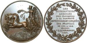 O5465 Rare Medaille 1er Empire Victoires Francais 1820 Baron Desnoyers