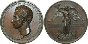 O5479 Very Rare Medal Grèce de Rigny bataille Navarin 1827 Paris Desnoyers SPL