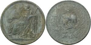 O5480 Rare Medaille Plomb Napoleon 1803 Beaux Arts Baron Desnoyers