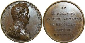 O5486 Very Rare Medal Russia Nicolas Ier Empereur Pingret 1826 Desnoyers SPL