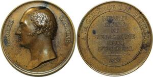 O5487 Scarce GB Medal George Canning Tribute 1827 Baron Desnoyers SPL