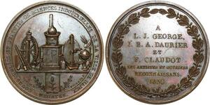 O5490 Medaille George Daurier Sciences industrielles 1830 Nancy Desnoyers SPL