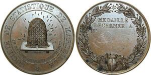O5499 Rare Medaille Second Empire Société Statistiques Marseille Desnoyers