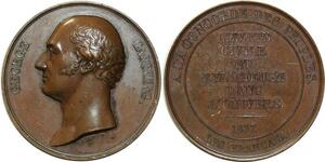 O5500 Scarce GB Medal George Canning Tribute 1827 Baron Desnoyers SPL