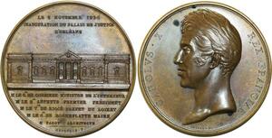 O5512 Rare Medal Charles X Inauguration Palais Justice Orléans 1824 Desnoyers