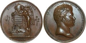 O5516 Rare Medaille Louis XVIII Décès duc Berry 1820 Paris Gayrard Desnoyers