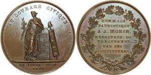 O5519 Rare Medal Louis P Morin persecuteur Dantzell 1830 Lyon Desnoyers SPL