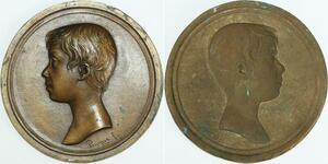 O5523 UNIQUE Fonte Epreuve Uniface Napoléon IV 1856 1864 Coll. Desnoyers 11CM