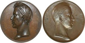 O5524 Unique Plaque Medaille Charles X Spes Nunc Solatio Baron Desnoyers 7CM