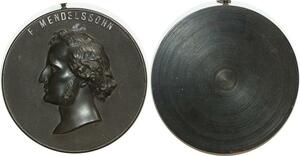 O5546 Rare Medal Felix Mendelssohn German Composer Pianist Baron Desnoyers SUP