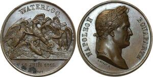 O5552 Rare Medaille Napoleon I Bataille Waterloo 1815 Rogat Baron Desnoyers SPL