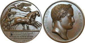 O5559 Rare Medal Napoleon I 1806 Droz Jaley Ulm Memmingen Baron Desnoyers SPL