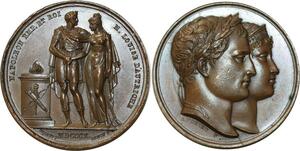 O5585 Rare Medaille Napoleon I M. Louis Autriche 1810 Andrieu Desnoyers SPL