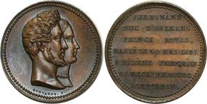 O5653 Rare Jeton Louis-Philippe duc Orléans H Montagny 1837 Desnoyers FDC