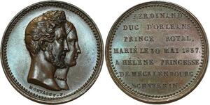 O5668 Rare Jeton Louis-Philippe duc Orléans H Montagny 1837 Desnoyers FDC