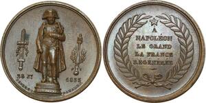 O5686 Medaille Napoleon Colonne 1833 Domard Seurre Montagny Baron Desnoyers SPL