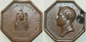 O5693 Scarce Medal Napoleon I Ordine della corona ferro 1805 Droz Desnoyers SPL