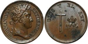 O5695 Scarce Token Espana Fernando VII Dios y el rey Baron Desnoyers UNC