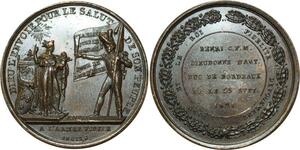 O5699 Rare Jeton Louis XVIII duc Bordeaux 1820 Dieudonné armée Desnoyers SPL