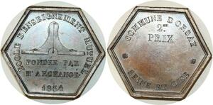 O5705 Rare Jeton Louis-Philippe 1834 Archange Orsay 2eme prix Desnoyers SUP