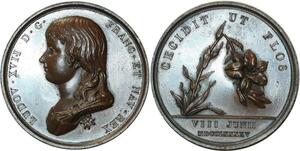 O5727 Rare Medaille Décès Louis XVII 8 6 1795 Tiolier Baron Desnoyers SPL