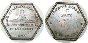 O5738 Rare Jeton Louis-Philippe 1834 Archange 1er prix Baron Desnoyers SUP