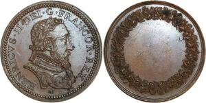 O5749 Rare Jeton Henri II François I 1519 1559 Roi France Baron Desnoyers SPL