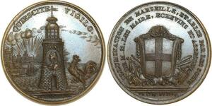 O5757 Rare Medal Marseille Louis XVI Gatteaux 1785 1786 Desnoyers SPL