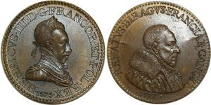 O5770 Rare Medaille Henri III René de Birague 1574 1577 Baron Desnoyers SPL