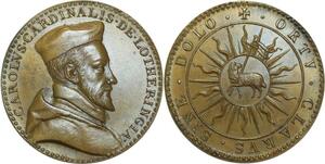 O5772 Rare Medaille Charles Cardinal Lorraine étoile Agnus-dei Baron Desnoyers