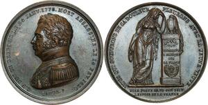 O5778 Rare Medaille duc Berry Assassinat 1820 Caqué Baron Desnoyers SUP