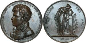 O5803 Medal Achille-E Michallon Peintre Hommage Amis 1823 Tiolier Desnoyers SUP