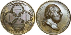 O5805 Rare Medaille Louis XVIII Academie 1816 Baron Desnoyers SPL ->Make offer