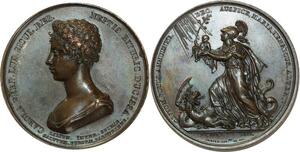 O5808 Rare Medaille duchesse Berry Henri V 1821 Baron Desnoyers SPL