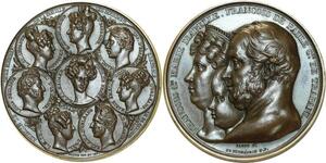 O5812 Rare Medal Italy Sicily Francesco I di Borbone 1829 Conte di Trapani UNC