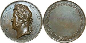 O5819 Rare Medaille Louis-Philippe Roi des Francais Baron Desnoyers Barre SUP