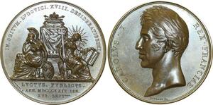 O5825 Rare Medaille Charles X Reims sacre 1824 Gayrard Baron Desnoyers SPL