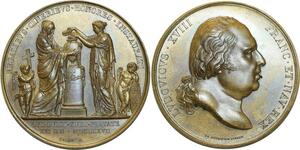 O5831 Rare Medaille Louis XVIII Louise Marie-Adélaïde 1817 Desnoyers SPL