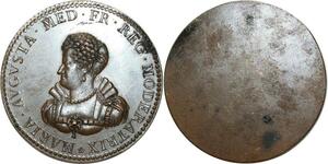 O5859 Rare Medaille uniface Marie de Médicis 1575 1642 Régnier Desnoyers SUP