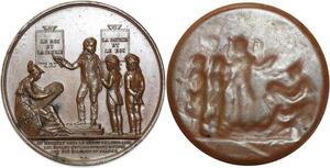 O5863 Rare Medaille Uniface Ecole Louis XVIII Baron Desnoyers SPL ->Make offer