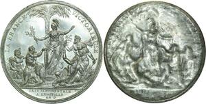 O5869 Rare Medaille Uniface Napoleon I Paix LunéVille An 9 1801 Desnoyers SPL