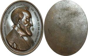 O5871 Rare Medaille uniface Nicolas Brulart de Sillery chancelier Desnoyers SPL