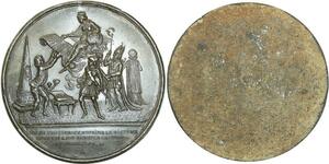 O5877 Rare cliché uniface Constitution Louis XVI Versailles 1789 Desnoyers SUP