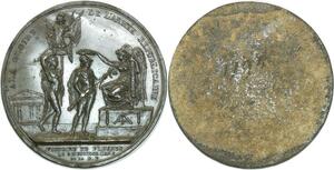 O5881 Rare cliché uniface Victoire Bataille Hannovre 1794 an 2 Desnoyers